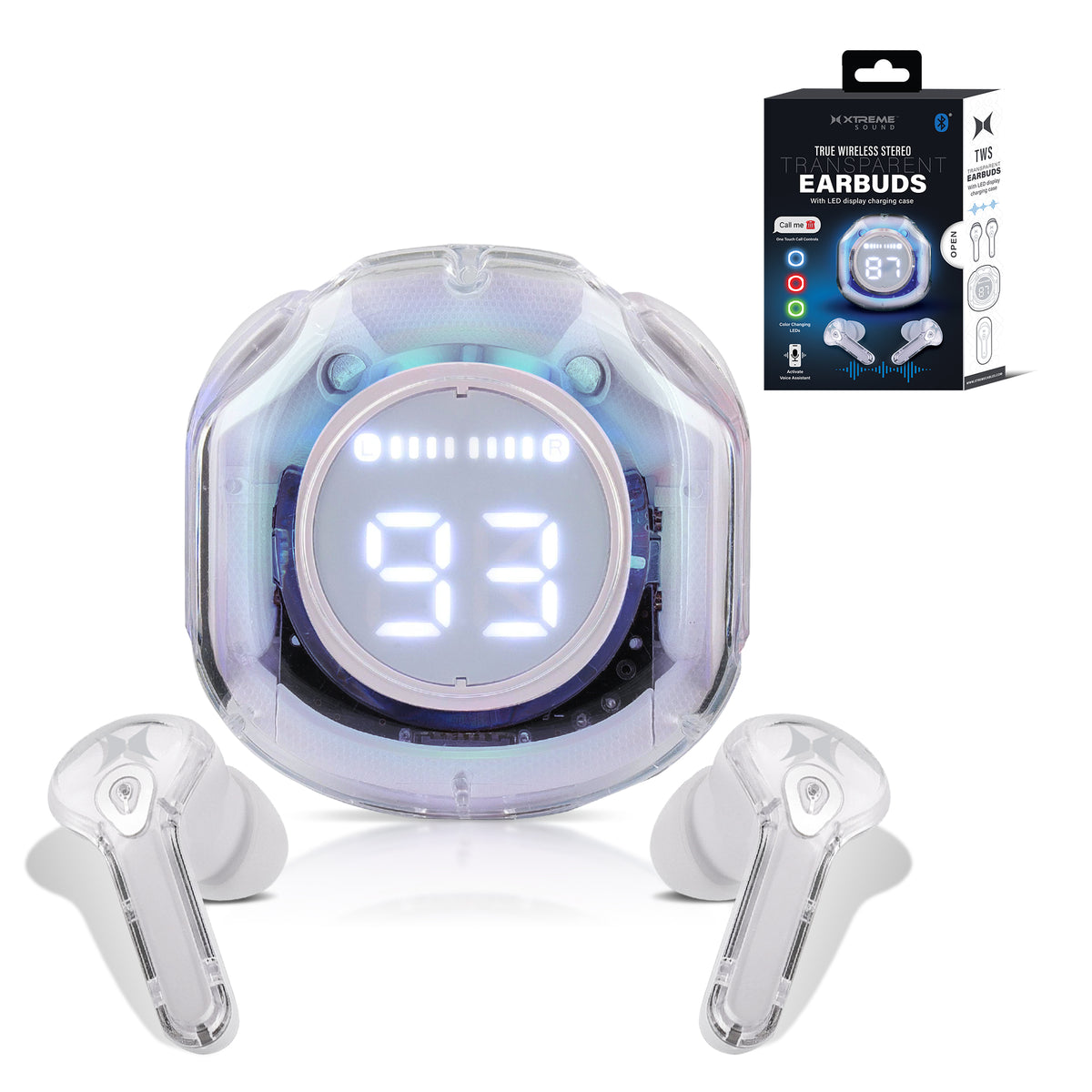 TWS transparent case W /DISPLY