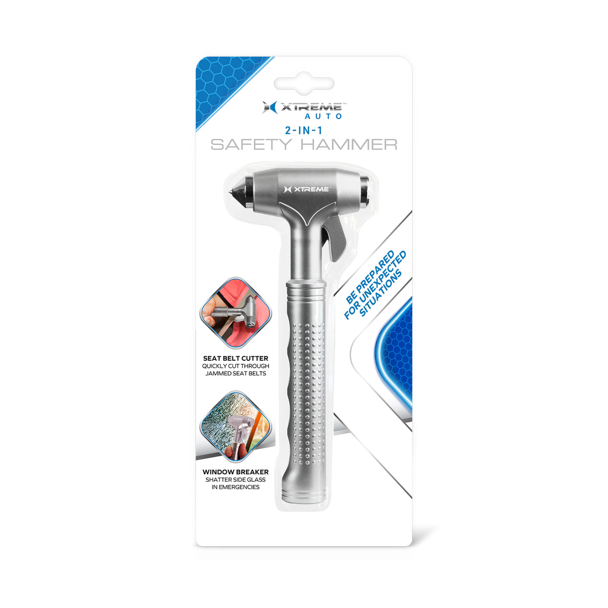 Car Safety Hammer Glass Window Breaker and Seatbelt Cutter for Automotive Emergency Escape, Water-Resistant Aluminum Alloy