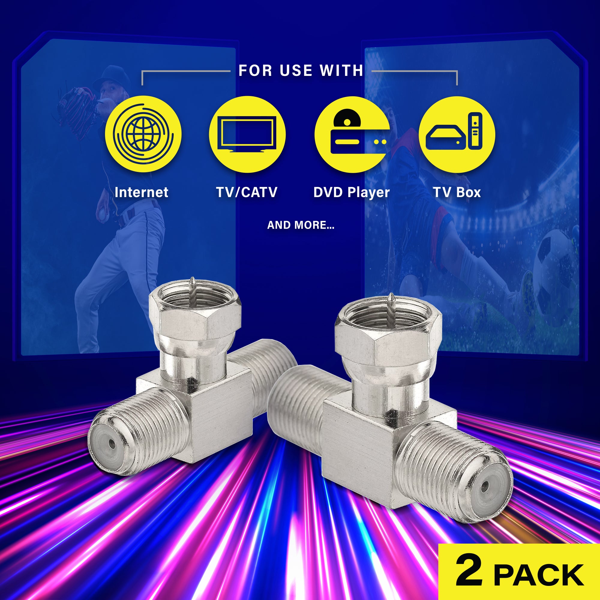 High-Quality Signal Divider COAX 2-in-1-out RG6 Coaxial Cable Splitter for TV and Internet Modem
