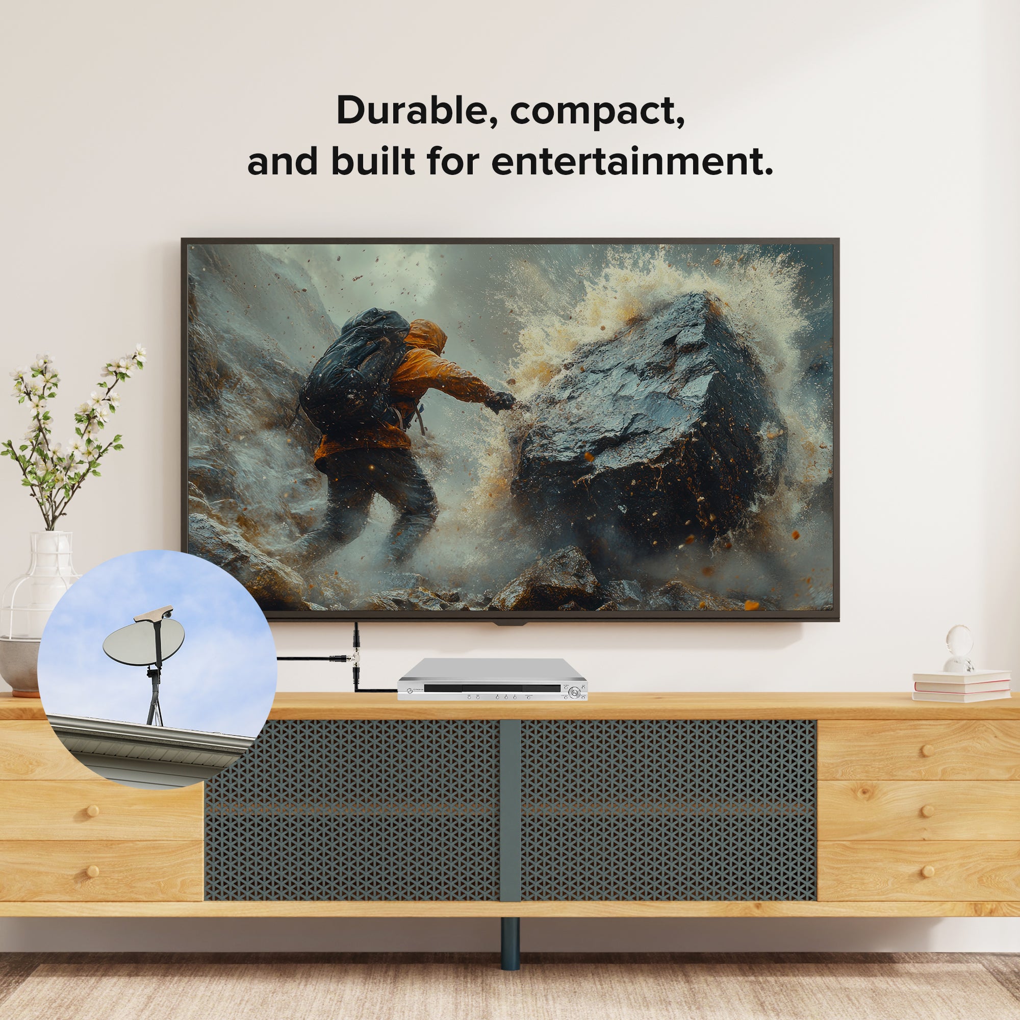 High-Quality Signal Divider COAX 2-in-1-out RG6 Coaxial Cable Splitter for TV and Internet Modem