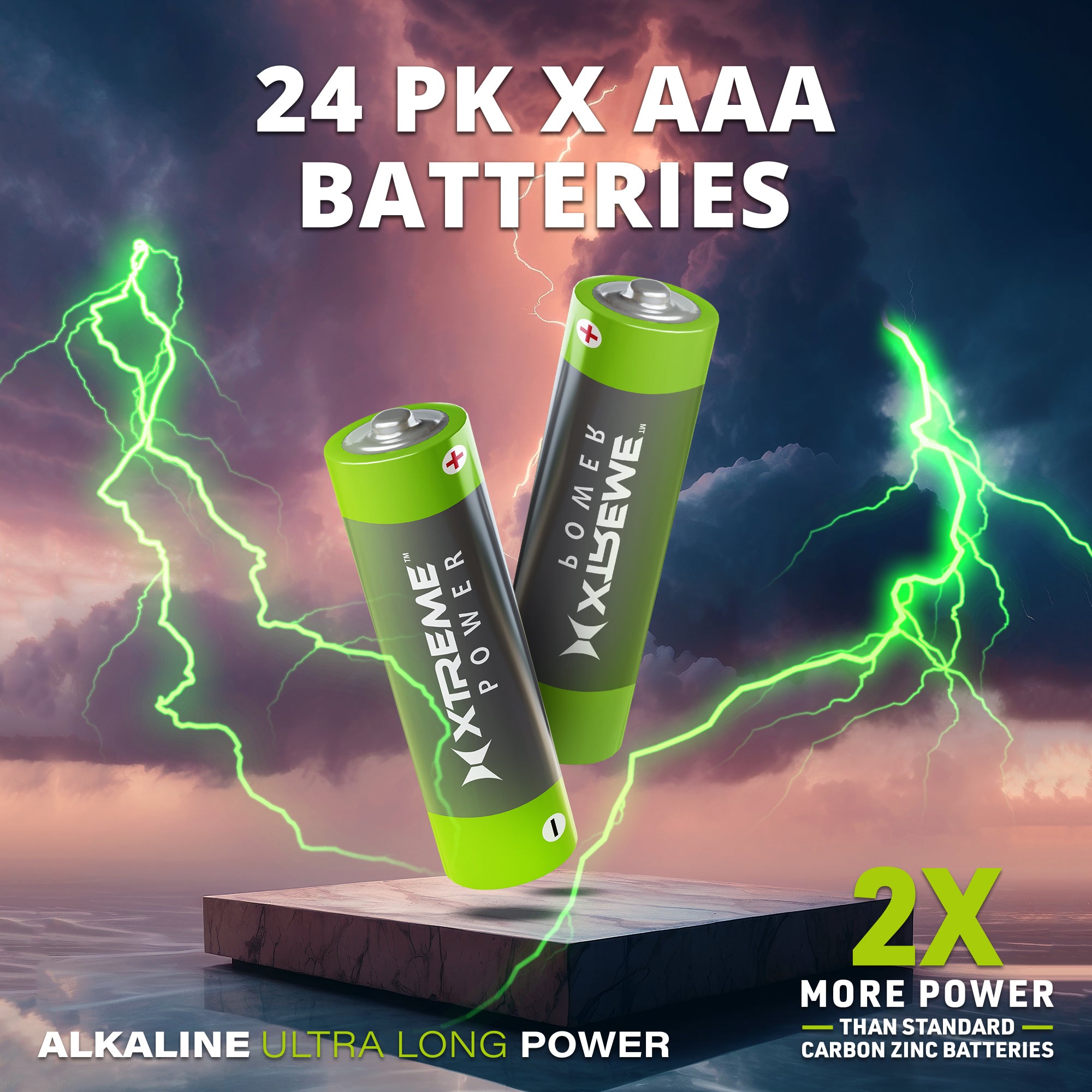 AAA Alkaline Batteries (24-Pack), Ultra Long Power Triple A Battery Bulk Value Pack for Household Devices, Remotes, and Flashlights
