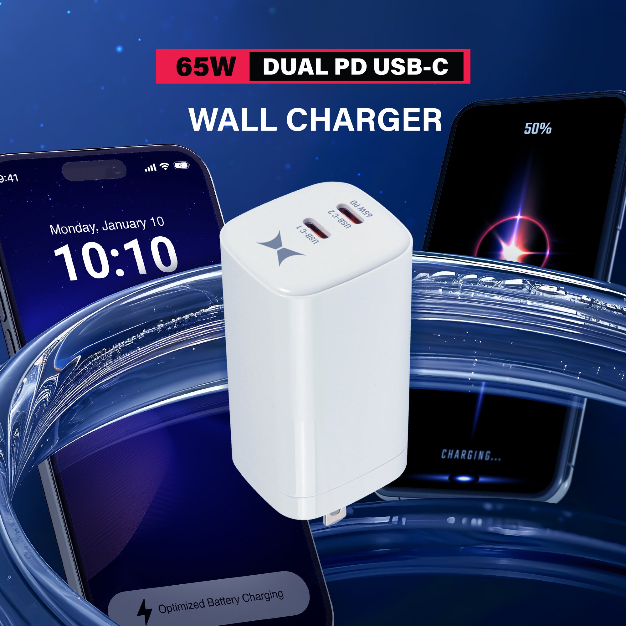 65W GaN Dual PD C Wall Charger