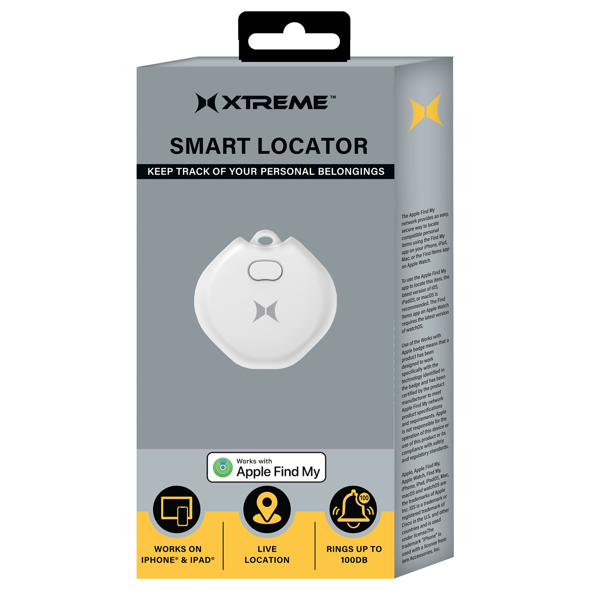 Rechargeable Air Tracker, Key Finder Tag Compatible with Apple Find My App for iOS iPhones, GPS Live Location Tracker