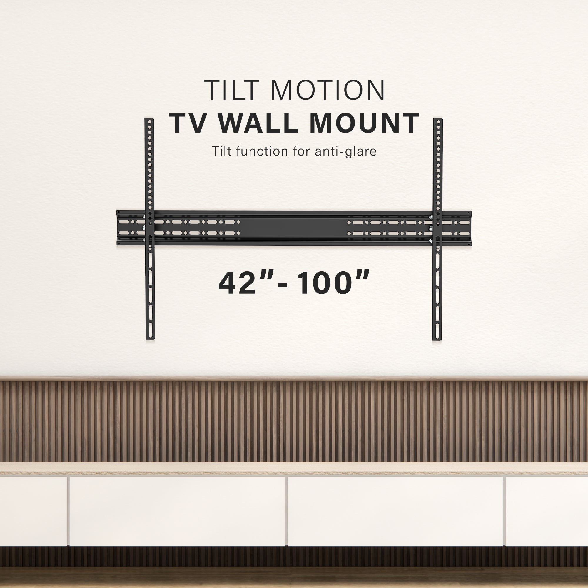 42"-100" Tilt Motion TV Wall Mount – Heavy-Duty VESA Mount, Supports up to 175lbs, Anti-Glare Downward Tilt & Post-Install Leveling, Includes Built-In Level