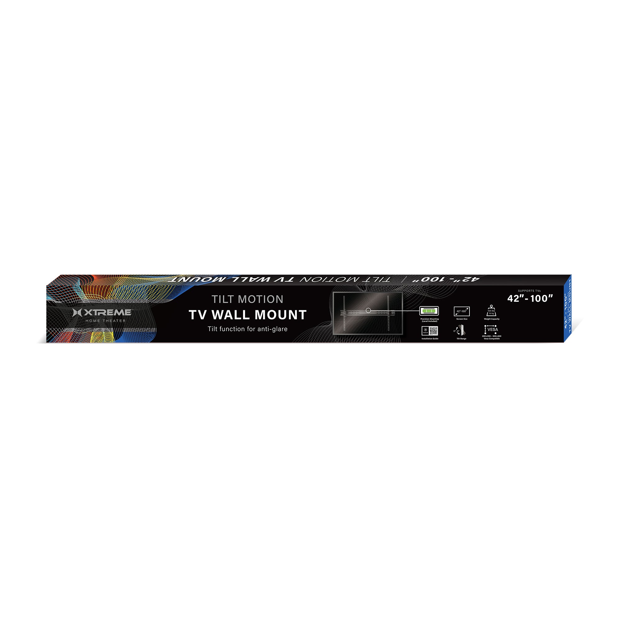 42"-100" Tilt Motion TV Wall Mount – Heavy-Duty VESA Mount, Supports up to 175lbs, Anti-Glare Downward Tilt & Post-Install Leveling, Includes Built-In Level