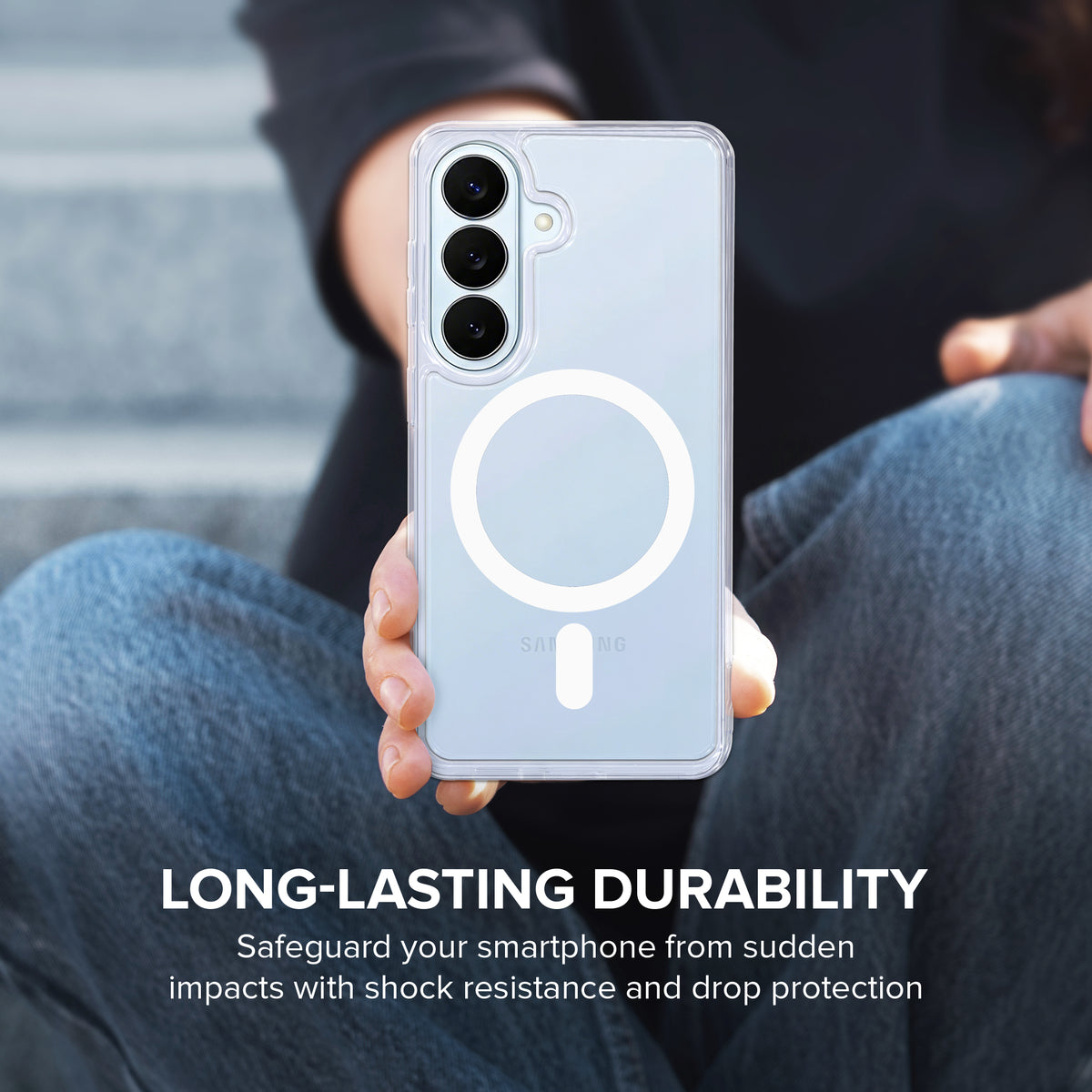 Samsung S26 Protective Phone Case, Shock-Absorbing Slim Cover with Raised Screen & Camera Edges, Clear