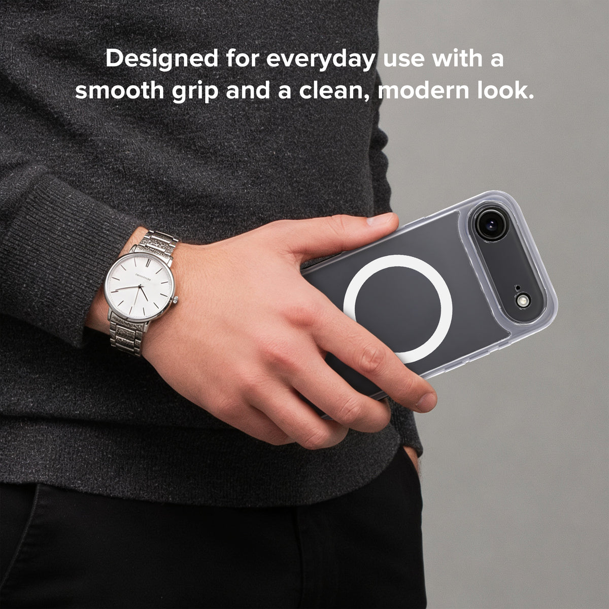 iPhone 17 Plus Protective Phone Case, Shock-Absorbing Slim Cover with Raised Screen & Camera Edges, Clear