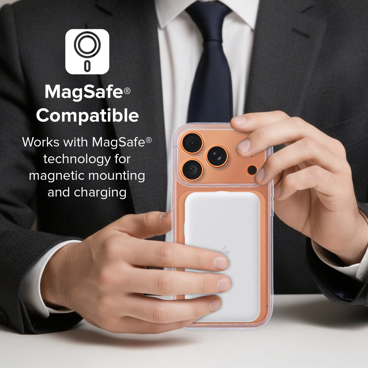 iPhone 17 Pro Protective Phone Case, Shock-Absorbing Slim Cover with Raised Screen & Camera Edges, Clear