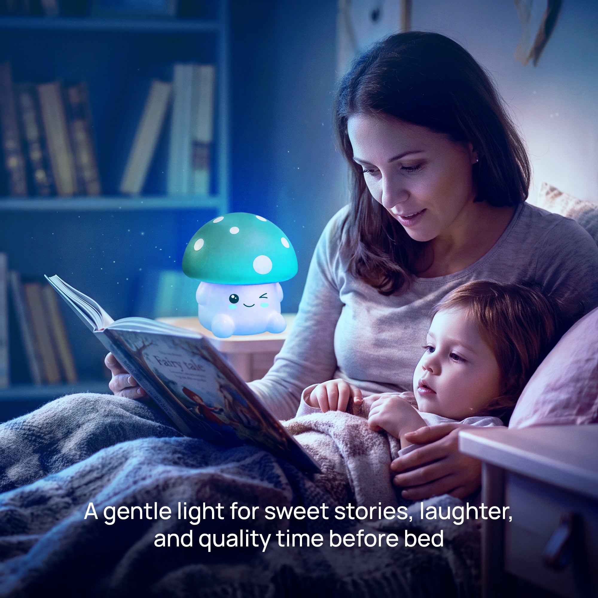 Xtreme Lit Soft Touch Mushroom LED Night Light – Tap Control RGB Color Changing Lamp with Sleep Timer