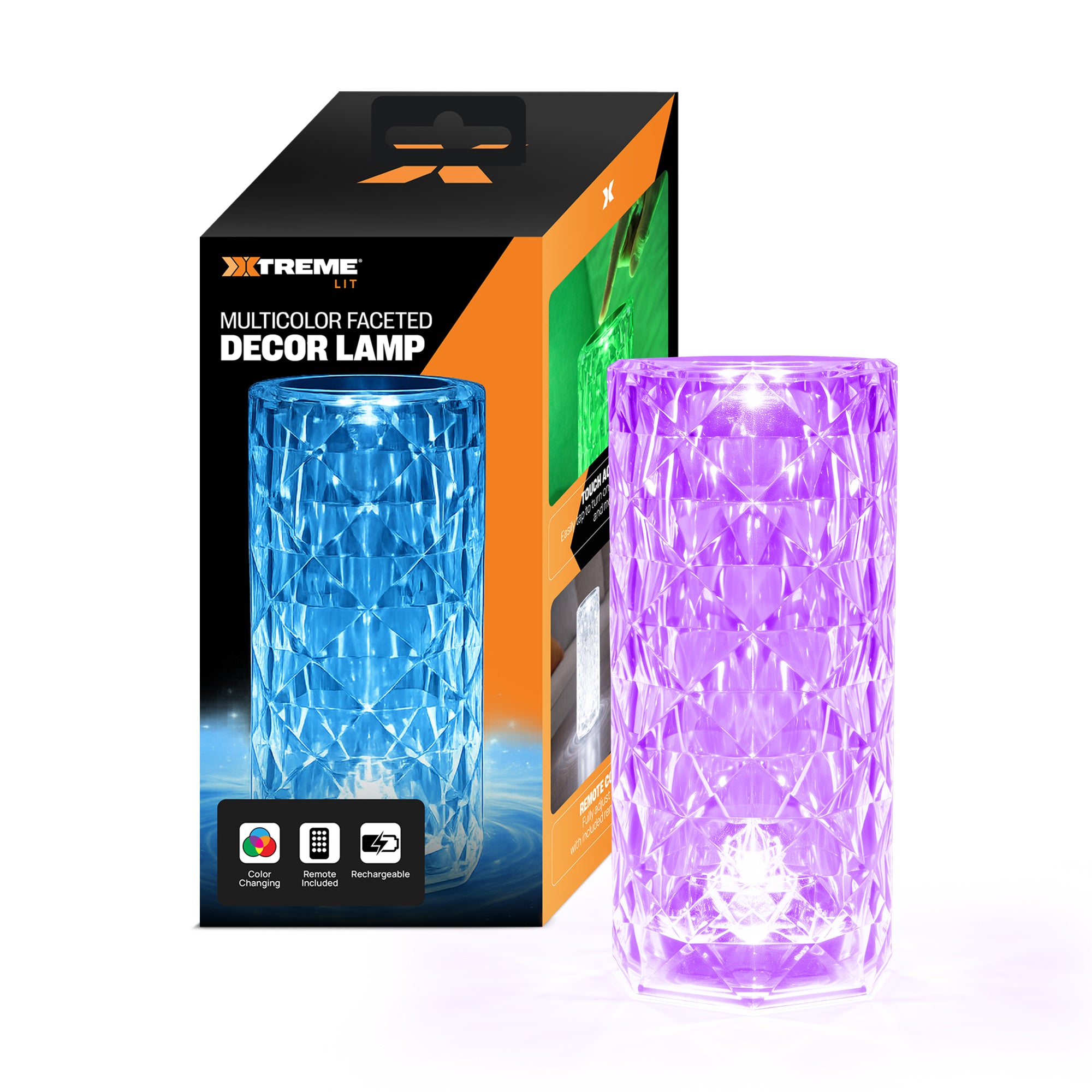 Rechargeable Magic Lamp with Remote Control - 16-Color Clear Crystal Decor Lamp