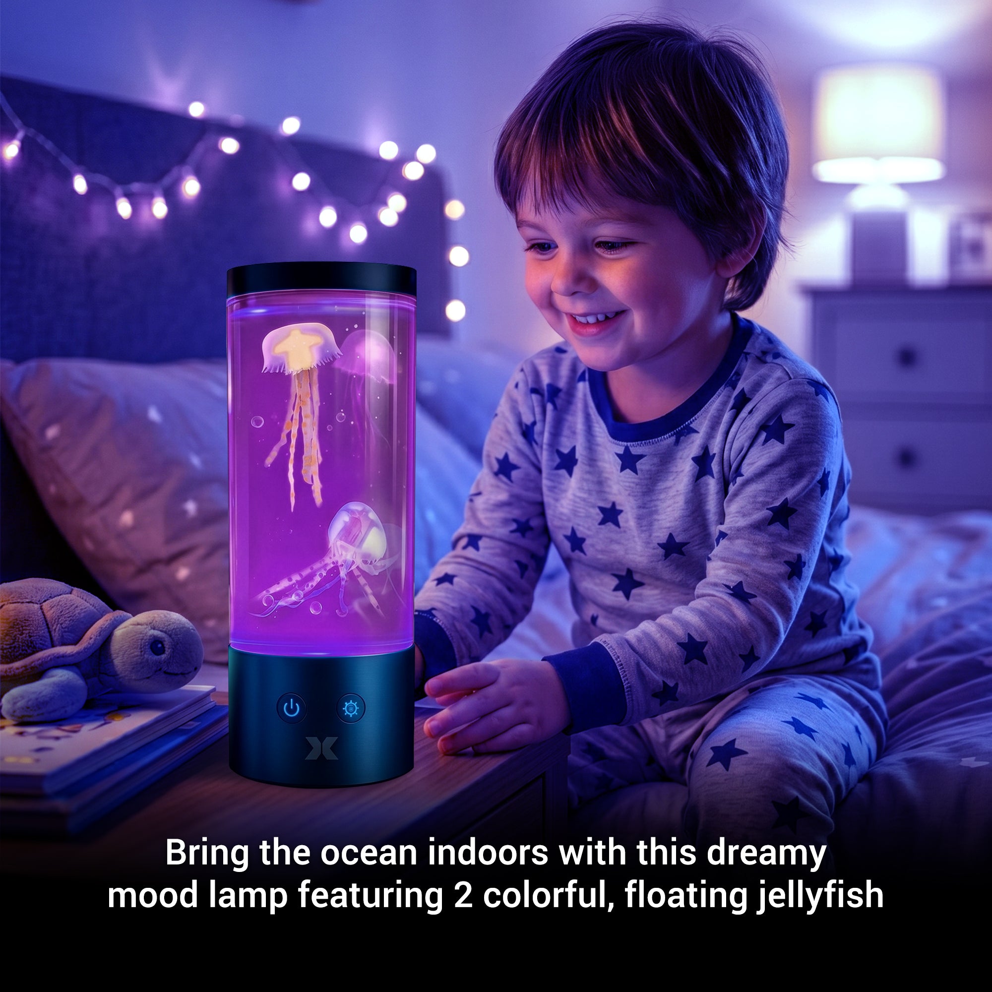 Jellyfish Mood Lamp, Color-Changing LED Aquarium Night Light with Moving Jellyfish, Ambient Desktop Light for Home, Office & Gaming Setup