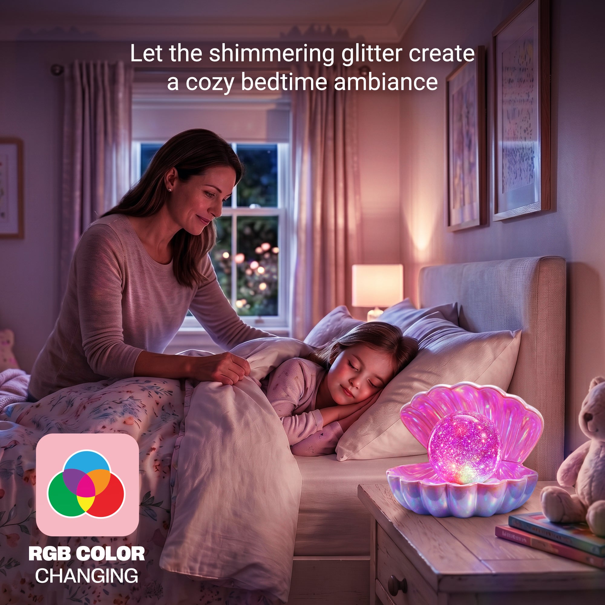 Seashell Glitter Lamp