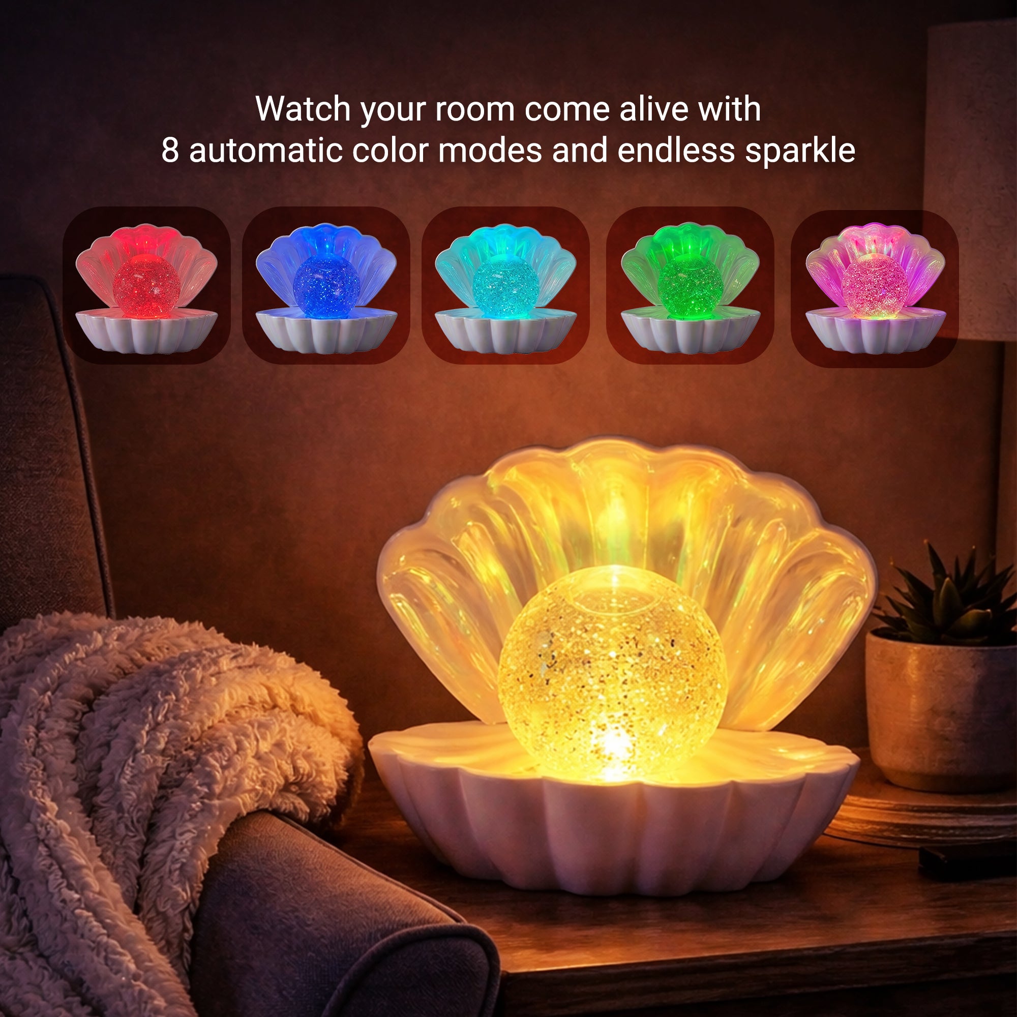 Seashell Glitter Lamp