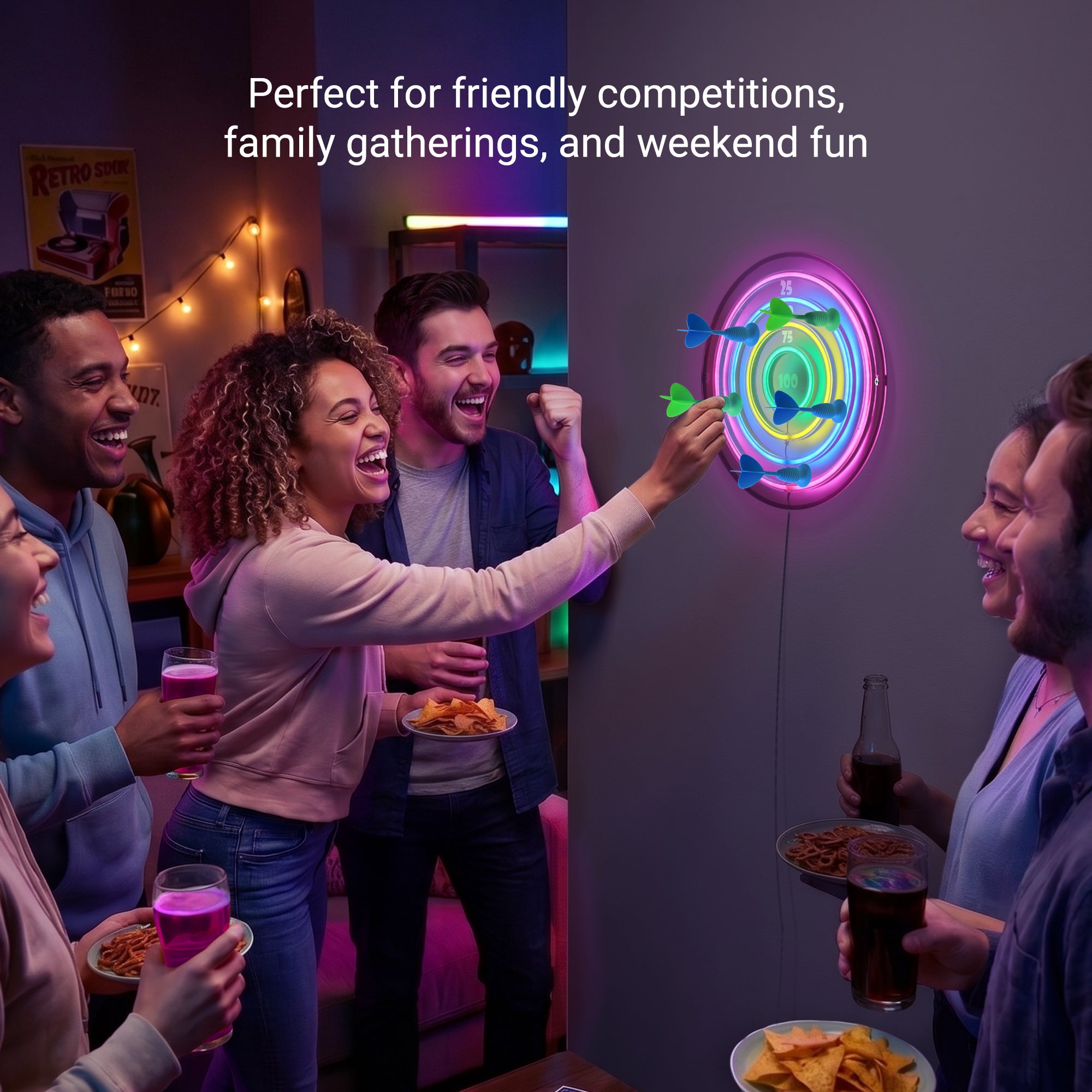 Neon Light Dart Board