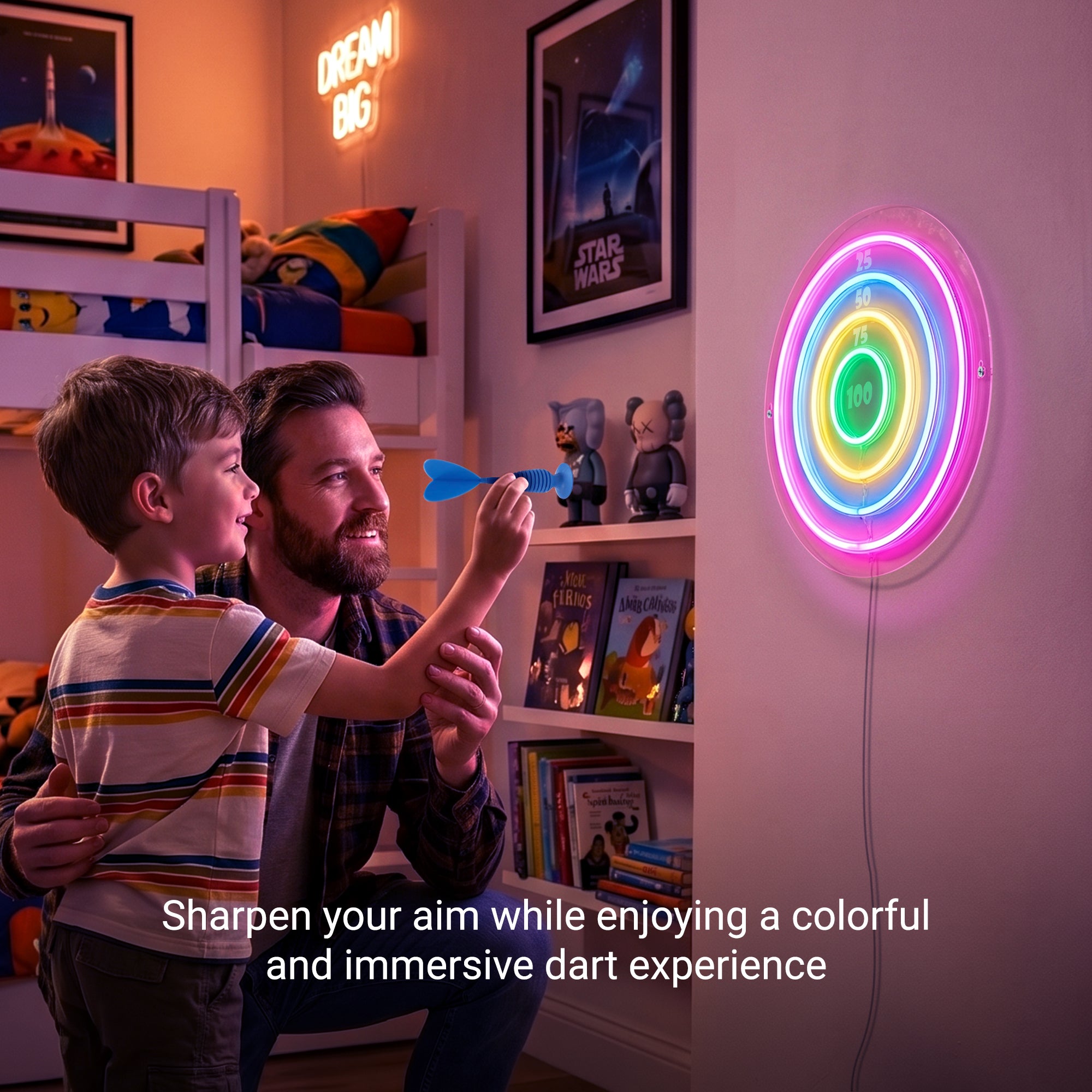 Neon Light Dart Board