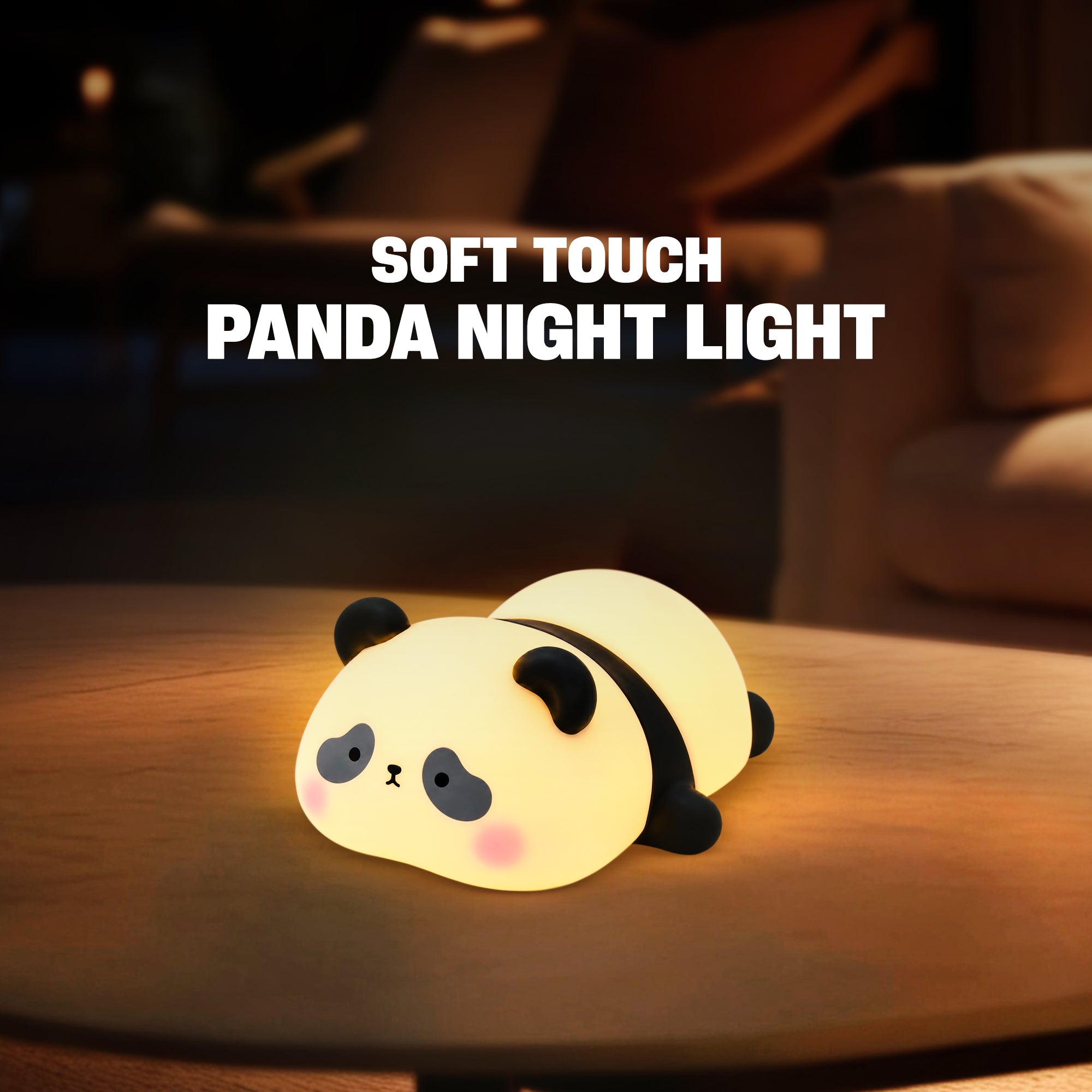 Soft Touch Panda LED Night Light – Tap Control RGB Color Changing Lamp with Sleep Timer