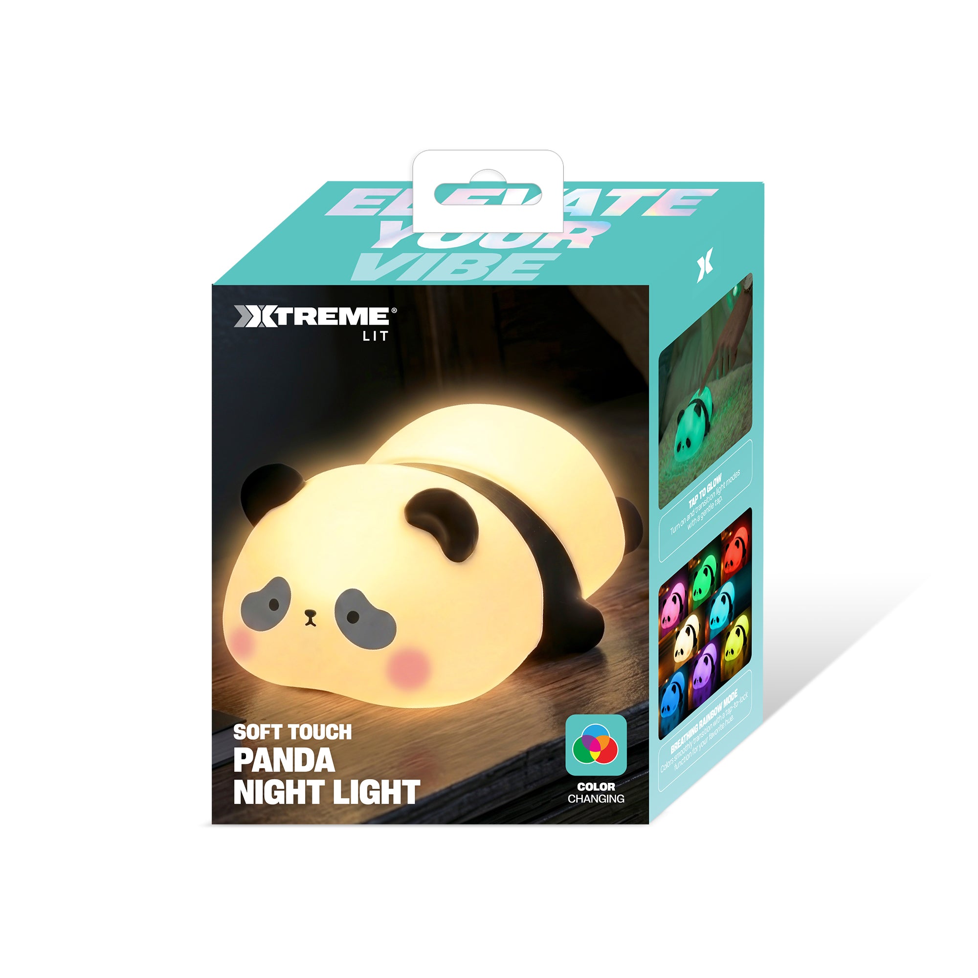 Soft Touch Panda LED Night Light – Tap Control RGB Color Changing Lamp with Sleep Timer