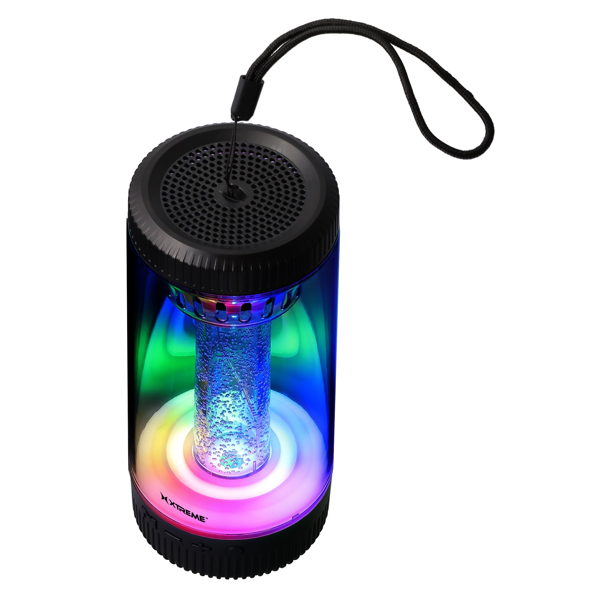 Light Show Sound-Reactive LED Bluetooth Speaker, Portable Wireless RGB Multicolor Cylinder Speaker with TWS True Wireless Stereo, Built-In Rechargeable Battery