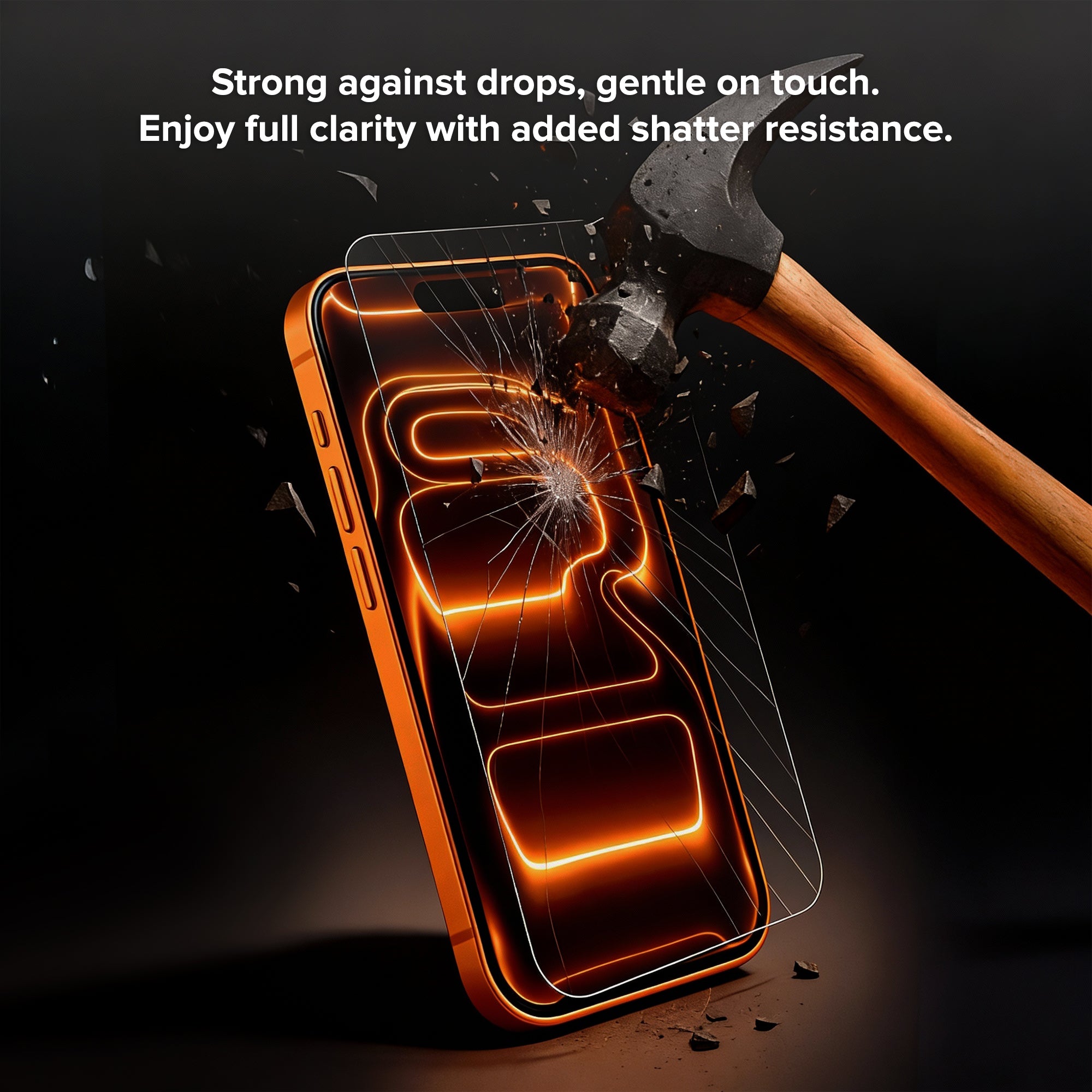 Premium Indestructible Screen Protector for iPhone 17 Pro Max, Shatterproof & Scratch Resistant Glass Film, Touch Sensitive Easy Peel & Stick Installation