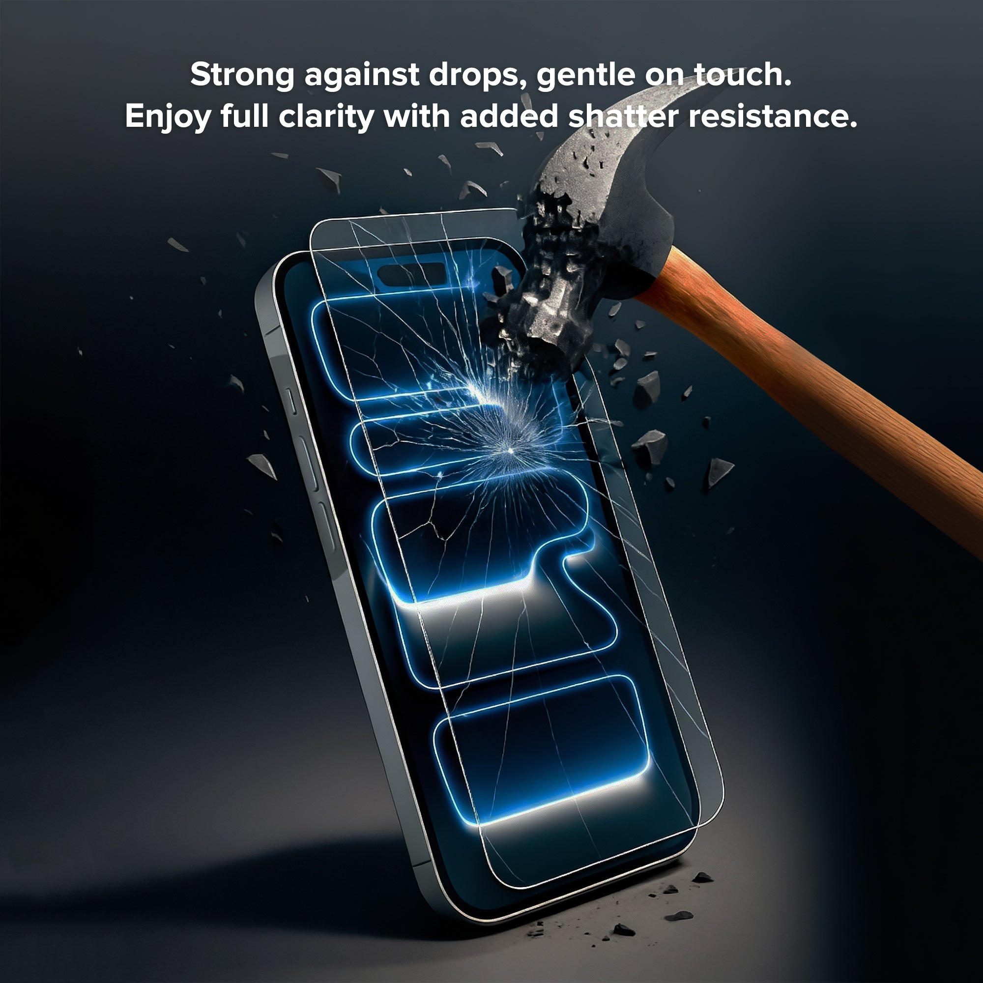 Premium Indestructible Screen Protector for iPhone 17 Pro, Shatterproof & Scratch Resistant Glass Film, Touch Sensitive Easy Peel & Stick Installation