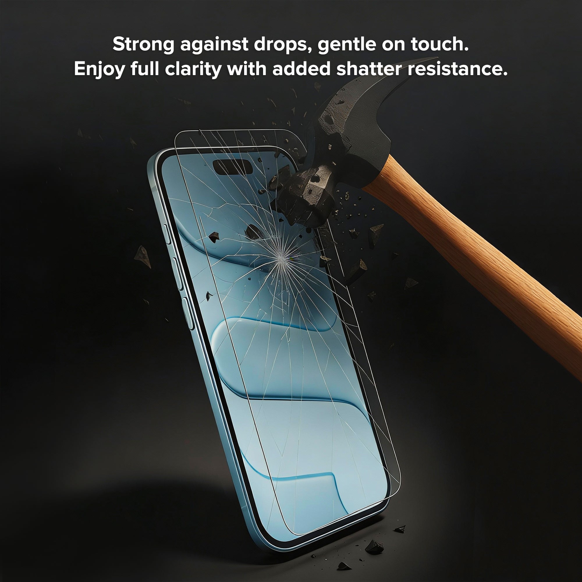 Premium Indestructible Screen Protector for iPhone 17 Plus, Shatterproof & Scratch Resistant Glass Film, Touch Sensitive Easy Peel & Stick Installation