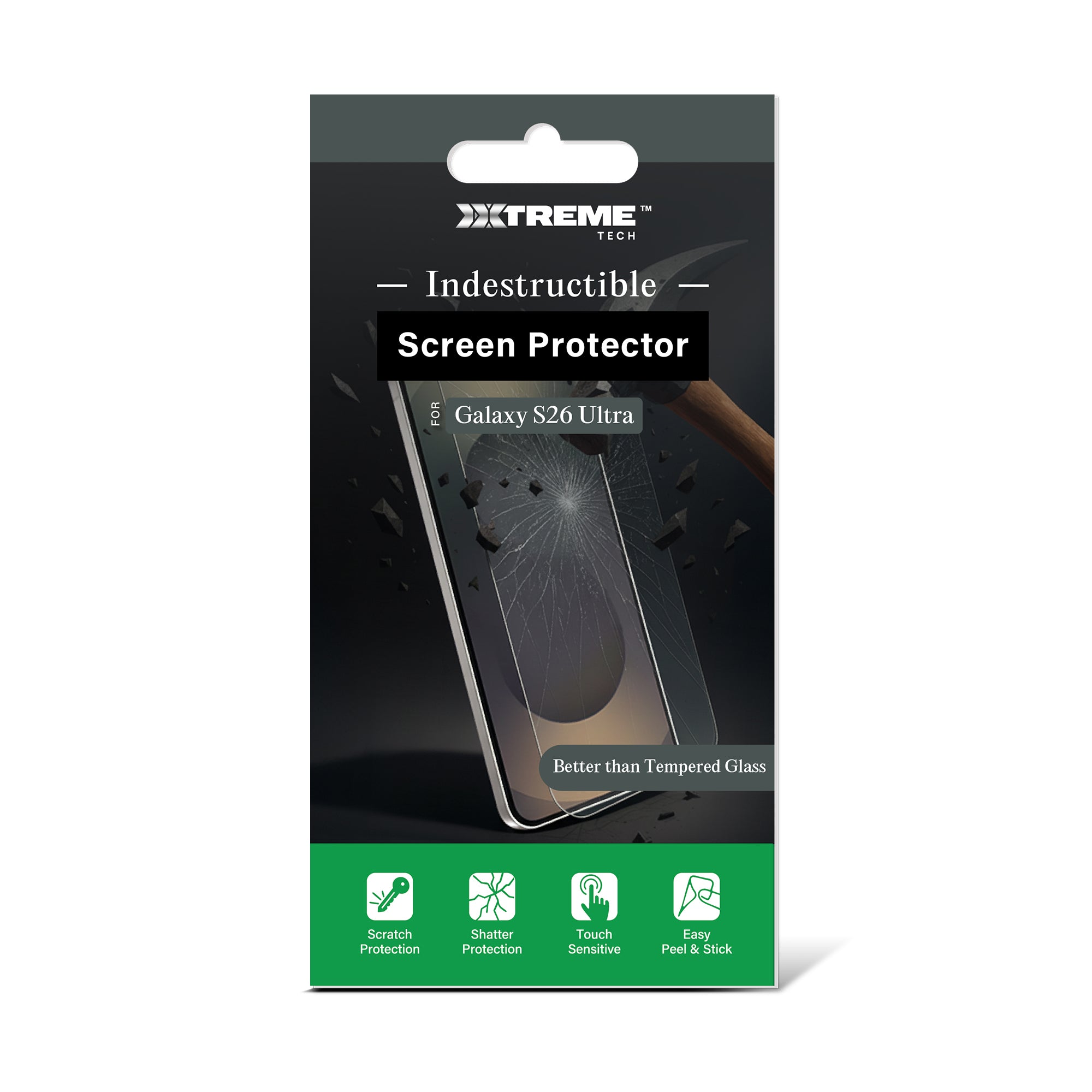 Indestructible Screen Protector for Samsung Galaxy S25 Ultra, Shatterproof & Scratch Resistant Glass Film Guard, Touch Sensitive Easy Peel & Stick