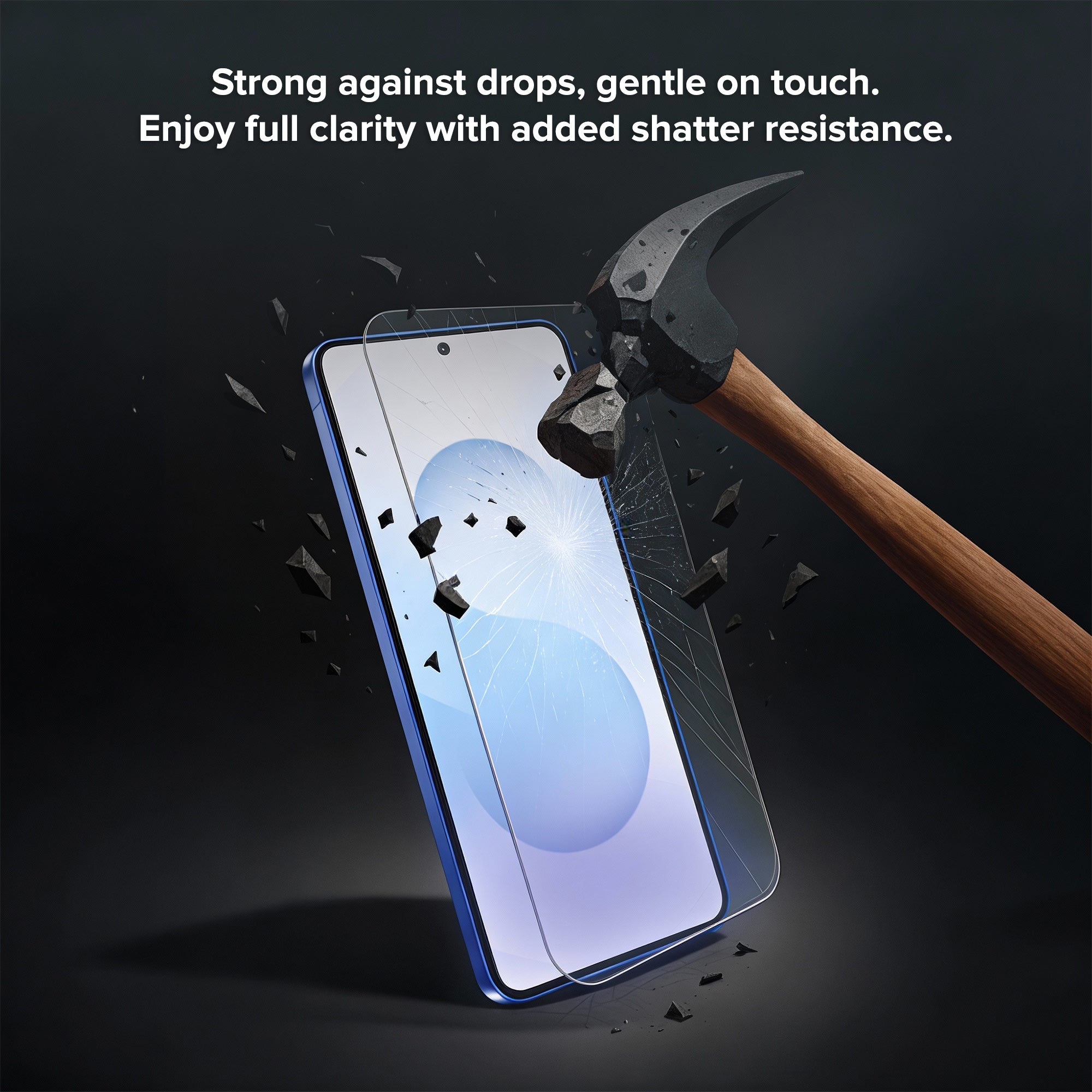 Indestructible Screen Protector for Samsung Galaxy S25 Fe/Plus, Shatterproof & Scratch Resistant Glass Film Guard, Touch Sensitive Easy Peel & Stick