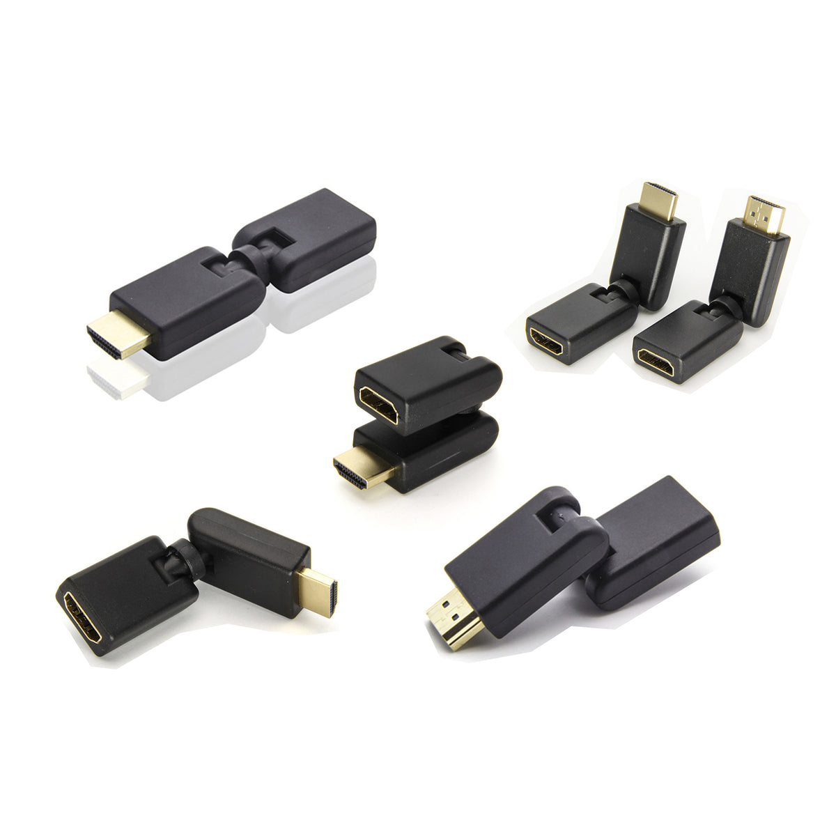 HDMI Free-Angle Adaptor, 90 Degree and 270 Degree HDMI Adapter, 4K Male to Female Cable with Gold Plated Adaptors, Multi-Angle Adapter for HD TVs, Projectors, Desktops, LCD Screens, & More