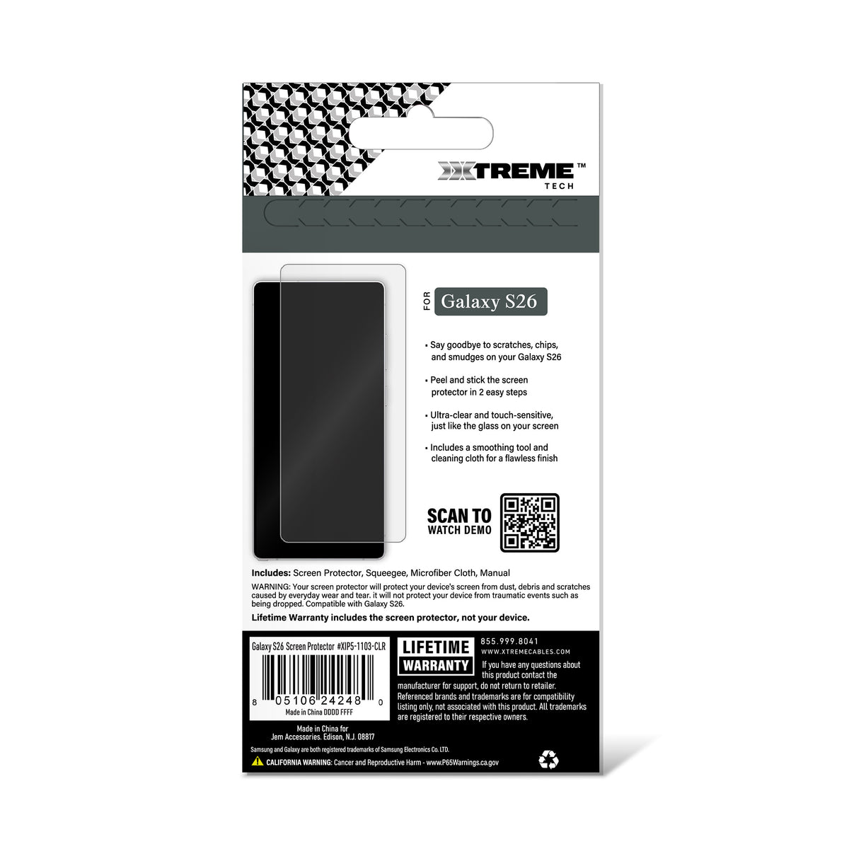 Indestructible Screen Protector for Samsung Galaxy S26, Shatterproof & Scratch Resistant Glass Film Guard, Touch Sensitive Easy Peel & Stick