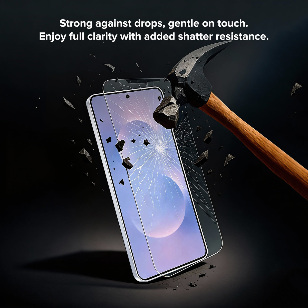 Indestructible Screen Protector for Samsung Galaxy S26, Shatterproof & Scratch Resistant Glass Film Guard, Touch Sensitive Easy Peel & Stick