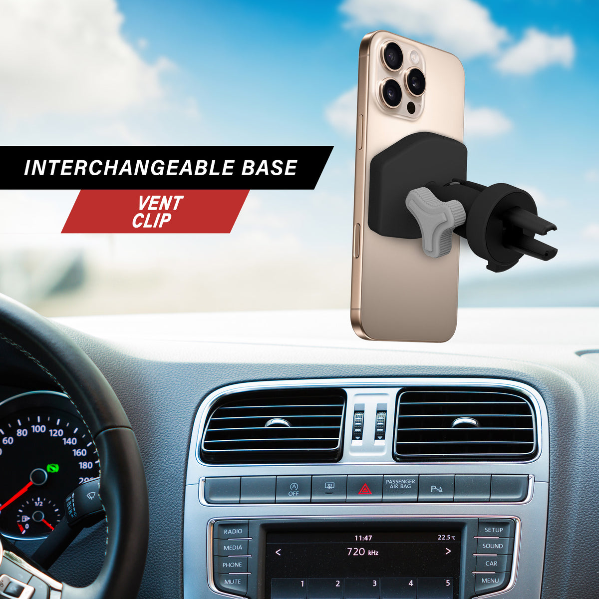 Magnetic Phone Mount for Car, MagSafe Car Mount for iPhone, Dashboard or Air Vent Phone Holder, Strong Suction Cup, Universal Smartphone Car Mount