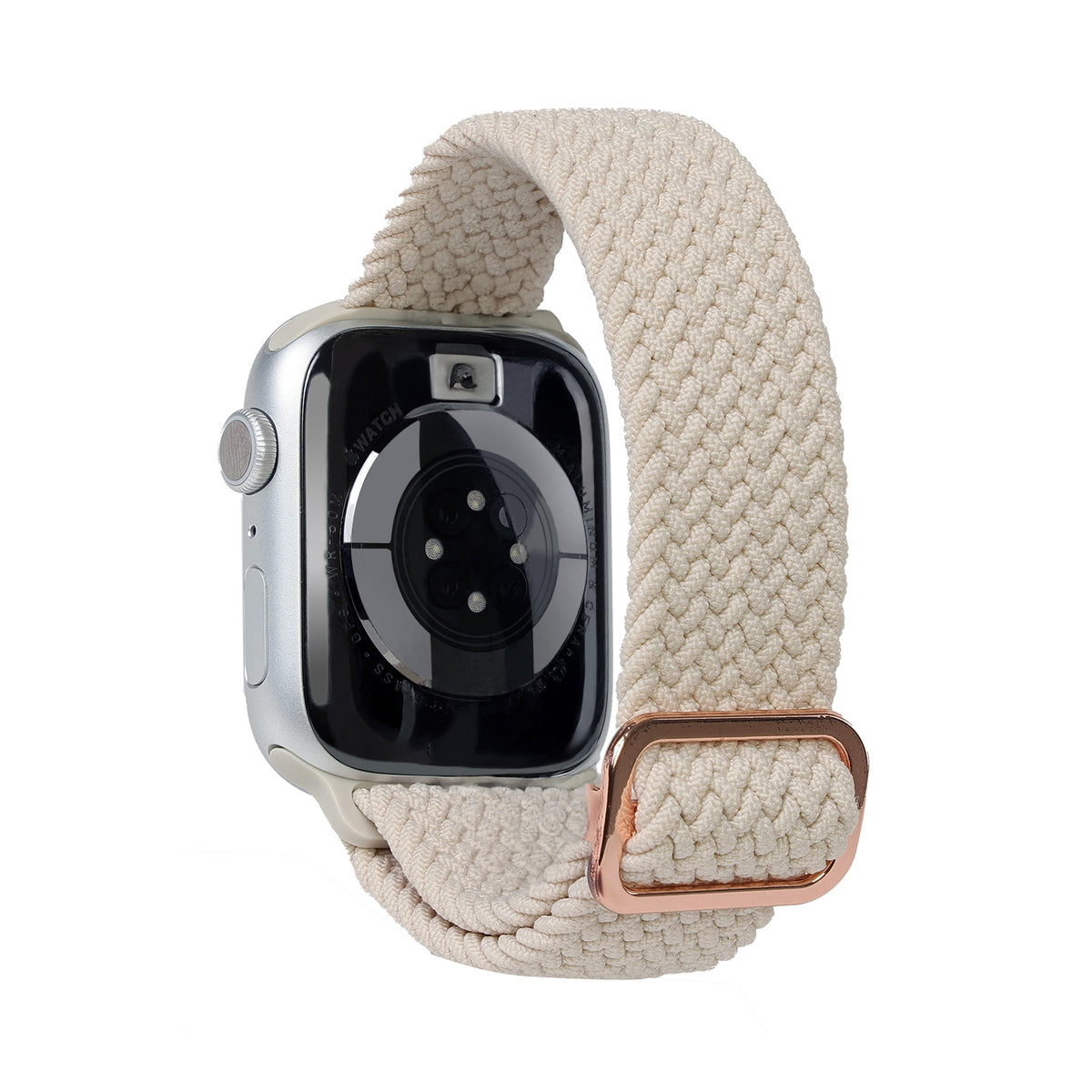 Unisex Smart Watch Nylon Braided Elastic Band 4-Pack, Large, Breathable, Adjustable, 42/44/45/49mm, Compatible with Apple Watch