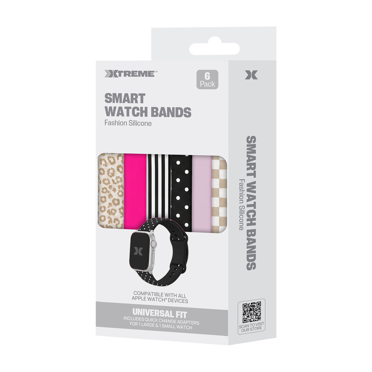 6-Pack Fashion Silicone Bands for Apple Watch Series 1-10 and Ultra 2, Waterproof Adjustable Smart Watch Bands