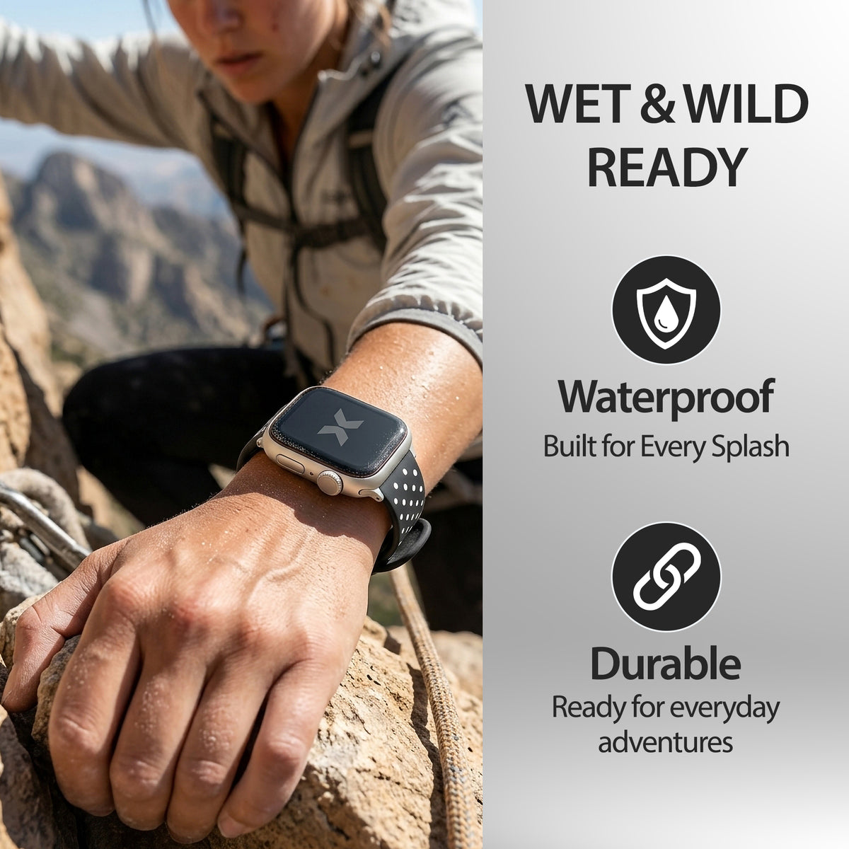6-Pack Fashion Silicone Bands for Apple Watch Series 1-10 and Ultra 2, Waterproof Adjustable Smart Watch Bands