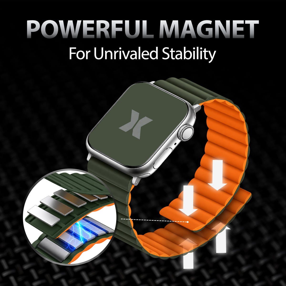 3-Pack Reversible Magnetic Bands for Apple Watch Series 1-10 and Ultra 2, Waterproof Adjustable Smart Watch Bands