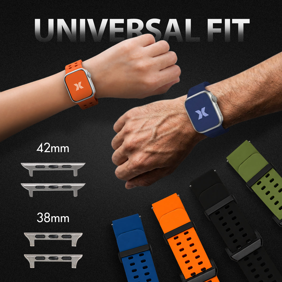 4-Pack Performance Loop Bands for Apple Watch Series 1-10 and Ultra 2, Waterproof Silicone Sport Watch Bands
