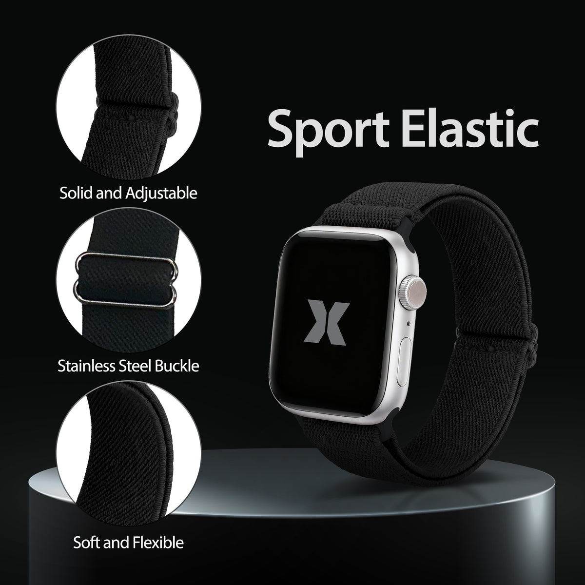 10-Pack Stretchy Sport Bands for Apple Watch Series 1-10 and Ultra 2, Adjustable Elastic Smartwatch Bands